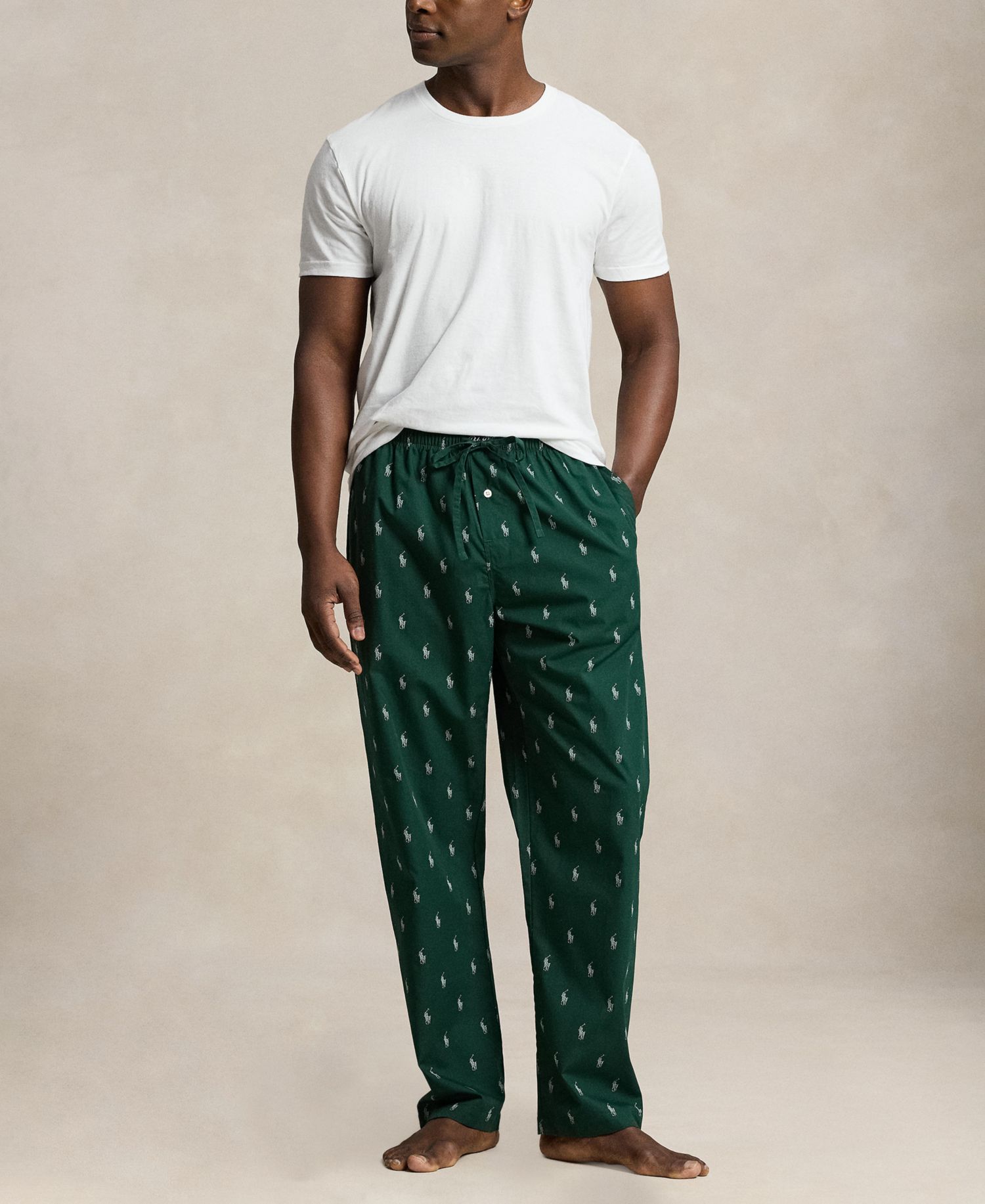 Men's Woven All Over Polo Player Pajama Pants