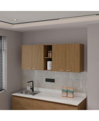 MIlano Wall-Mounted Kitchen Storage Cabinet with Open Shelving