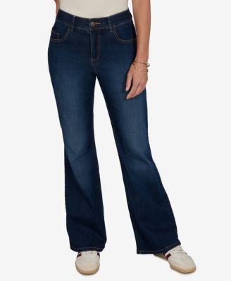 Petite Flare Mid-Rise Cotton-Blend Denim Jeans