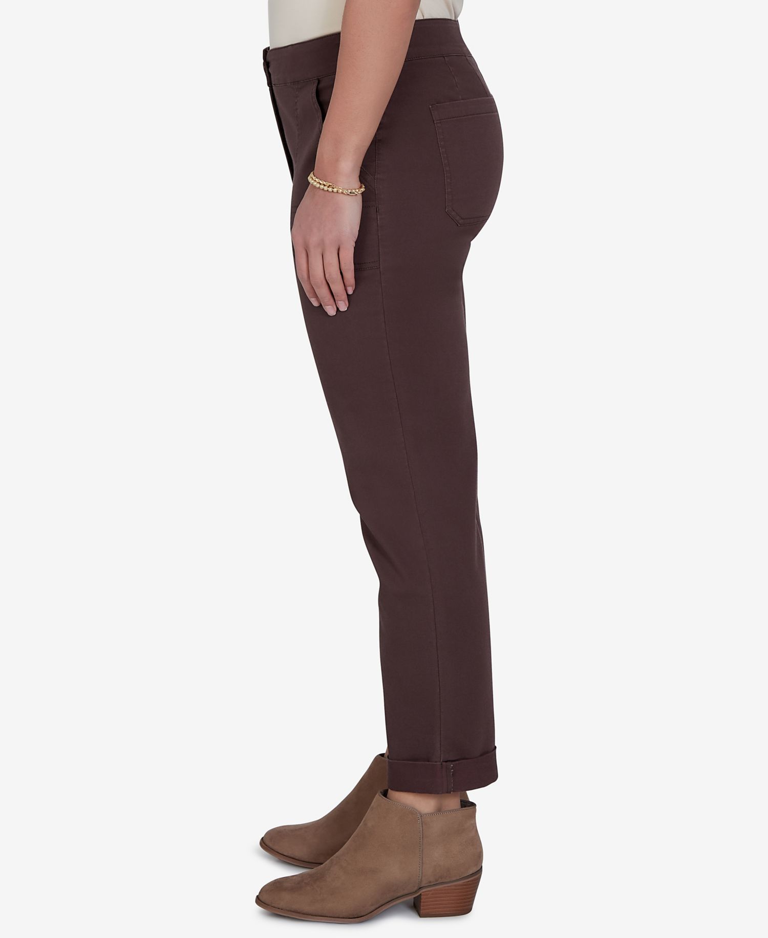 Petite Enzyme Wash Straight-Leg Cropped Pants