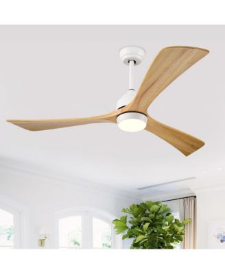 52-in White Modern LED Ceiling Fan with Lights and Remote Control Included 3-Blade
