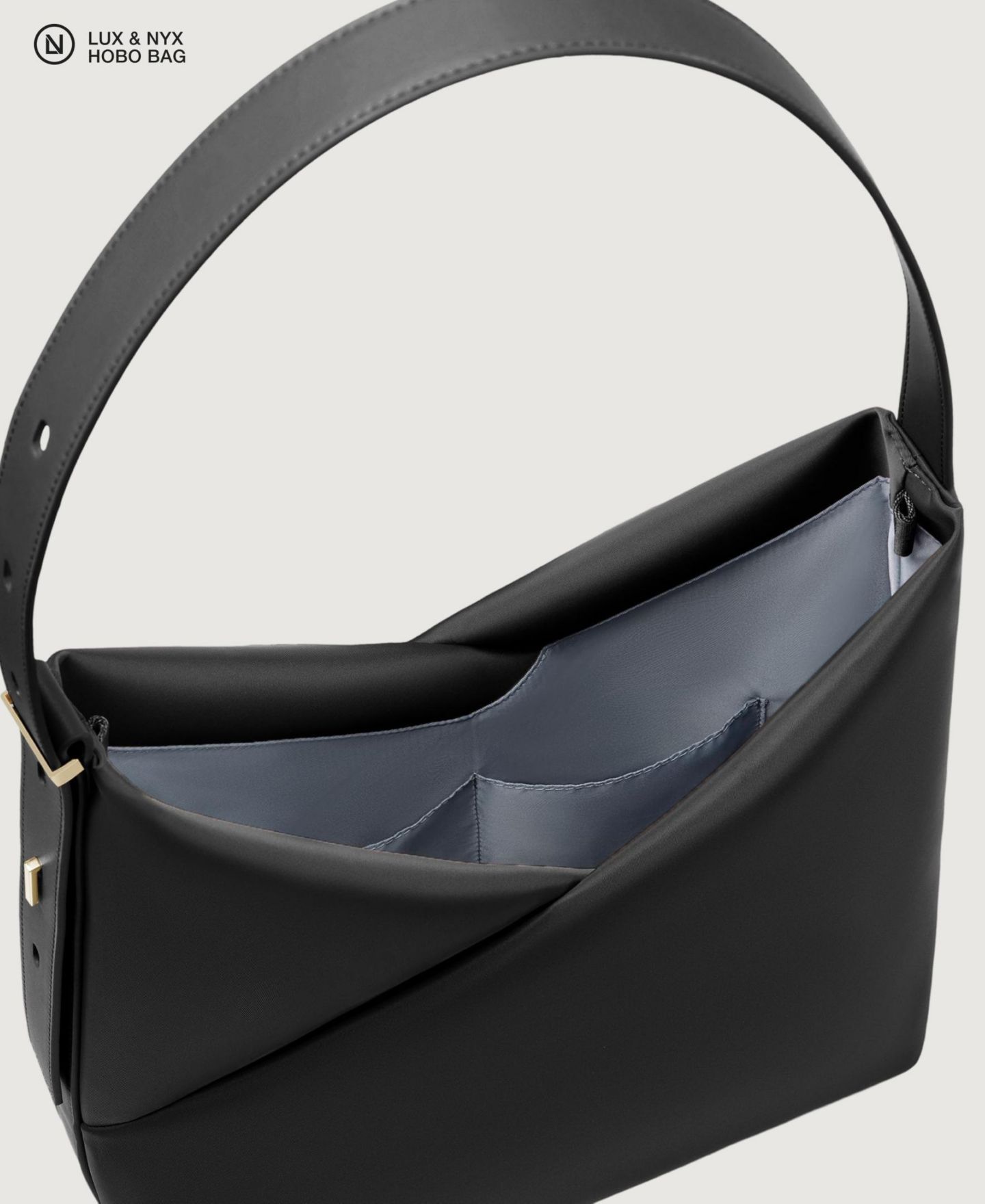 Женская сумка Lux & Nyx Origami Convertible Hobo 15" Laptop Tote for Women, цвет: Чёрный — фото 6