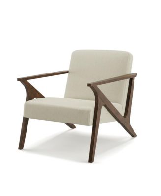 Grove Mid-Century Modern Accent Chair, Medium Brown and Light Gray