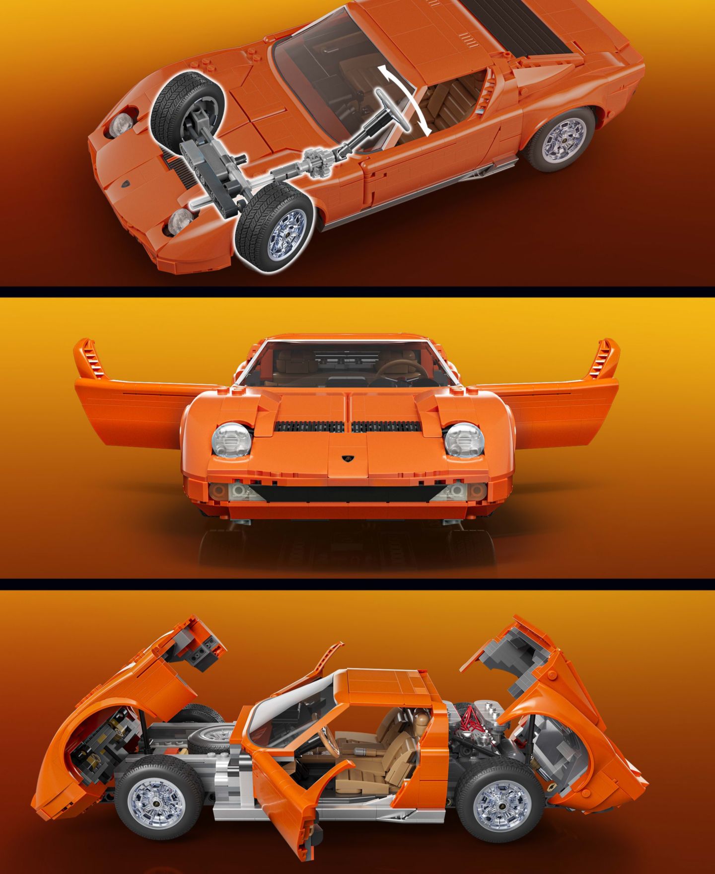 Конструктор Mattel Brick Shop Hot Wheels Lamborghini Miura P400 SV, 1523 детали, от 17 лет — фото 2