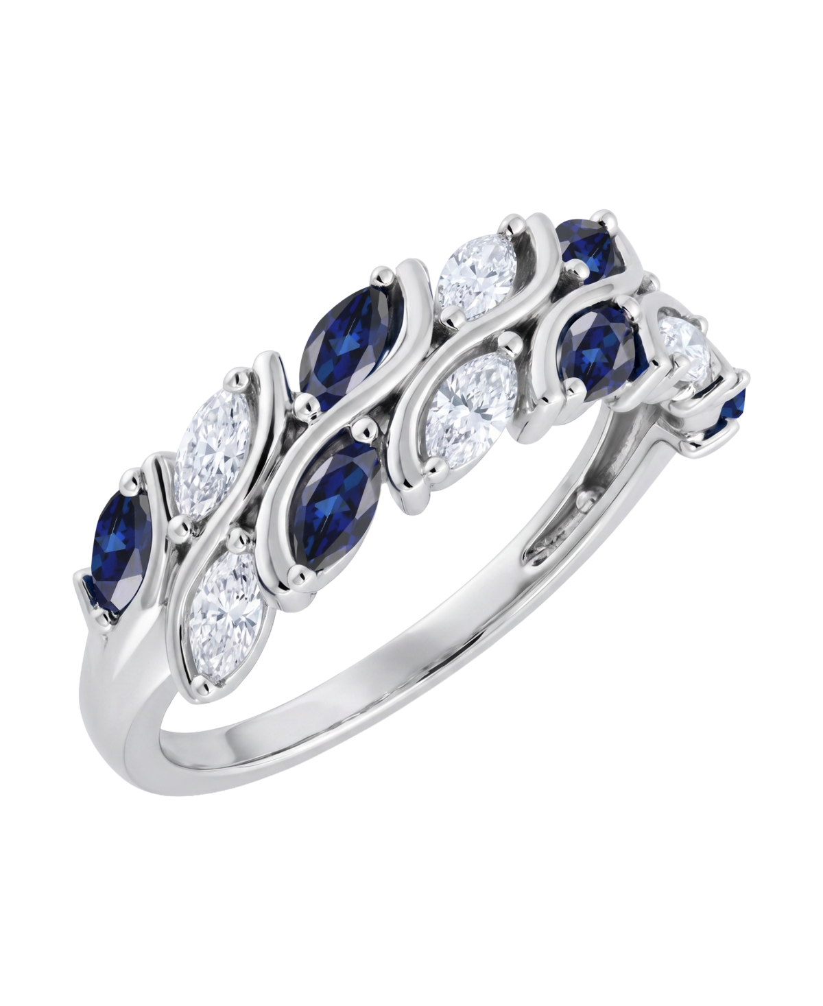 Macy's Lab-Grown Ruby (1/2 ct. t.w.) & Lab-Grown Diamond (1/2 ct. t.w.) Ring in 14k Yellow Gold - Lab-Grown Sapphire