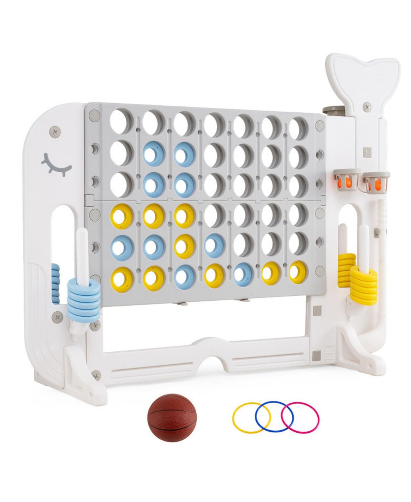 Детские игрушки SUGIFT 4-in-1 Giant 4-to-Score Yard Game Set, Adjustable Height, 55" x 18.5" x 42.5", Ages 5+, цвет: Серый — фото 1