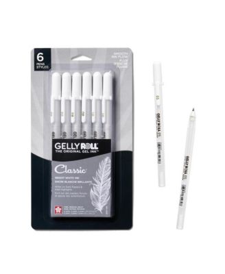 Classic Gelly Roll White Pens, 6 Pack