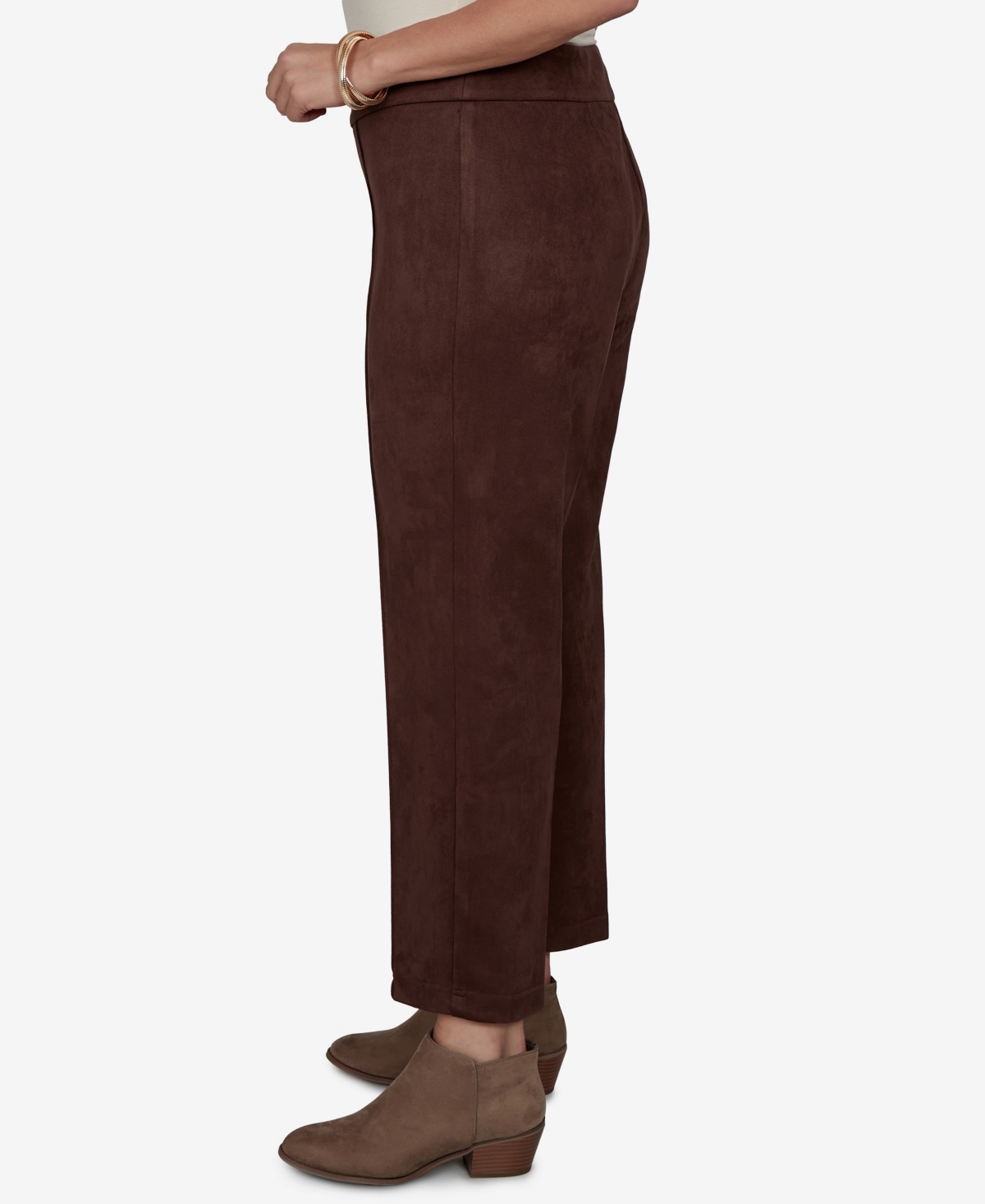Ruby Rd. Plus Size Pull-on Scuba Cropped & Ankle Pants In Walnut