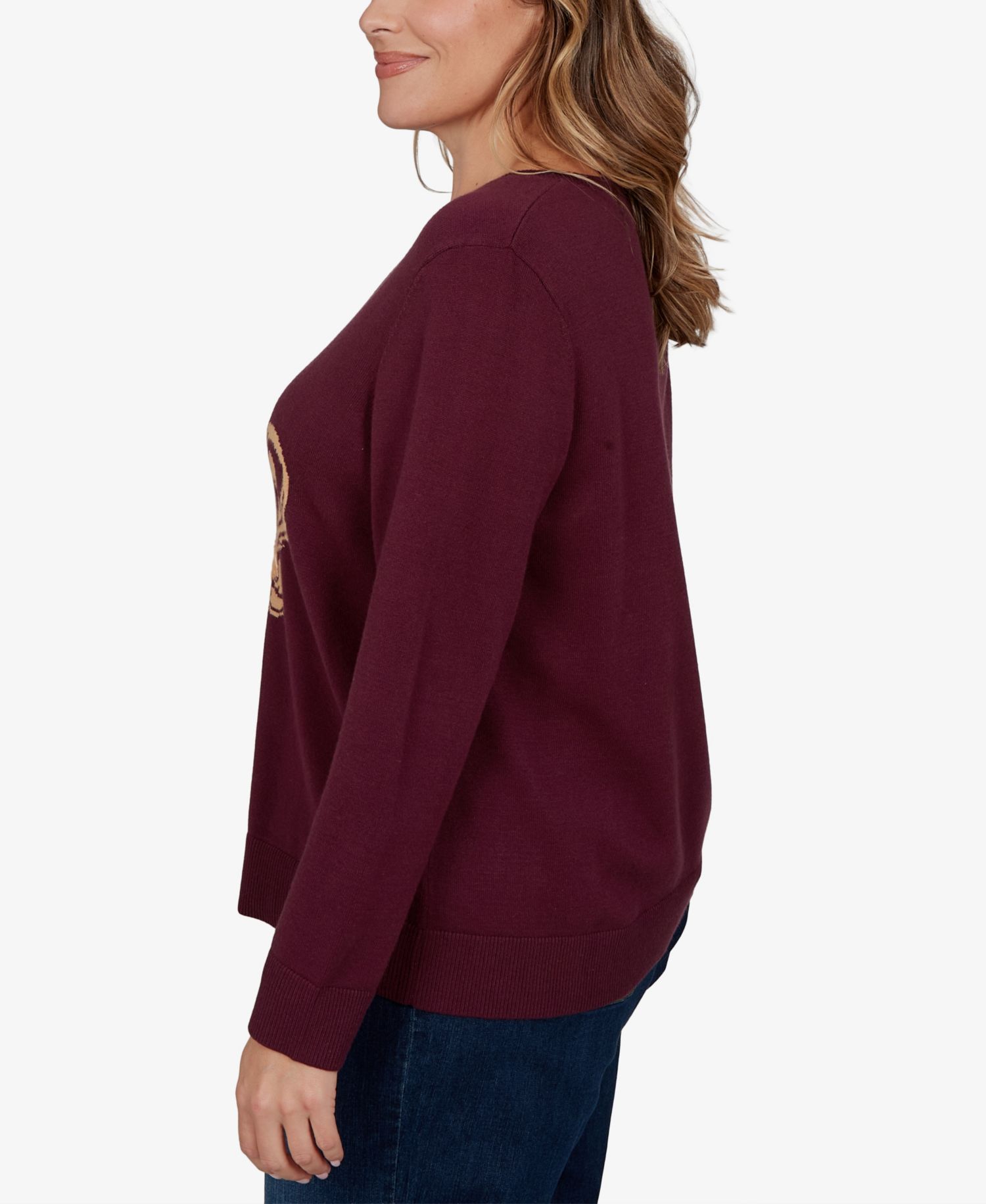 Plus Size Corgi Graphic Long-Sleeve Pullover