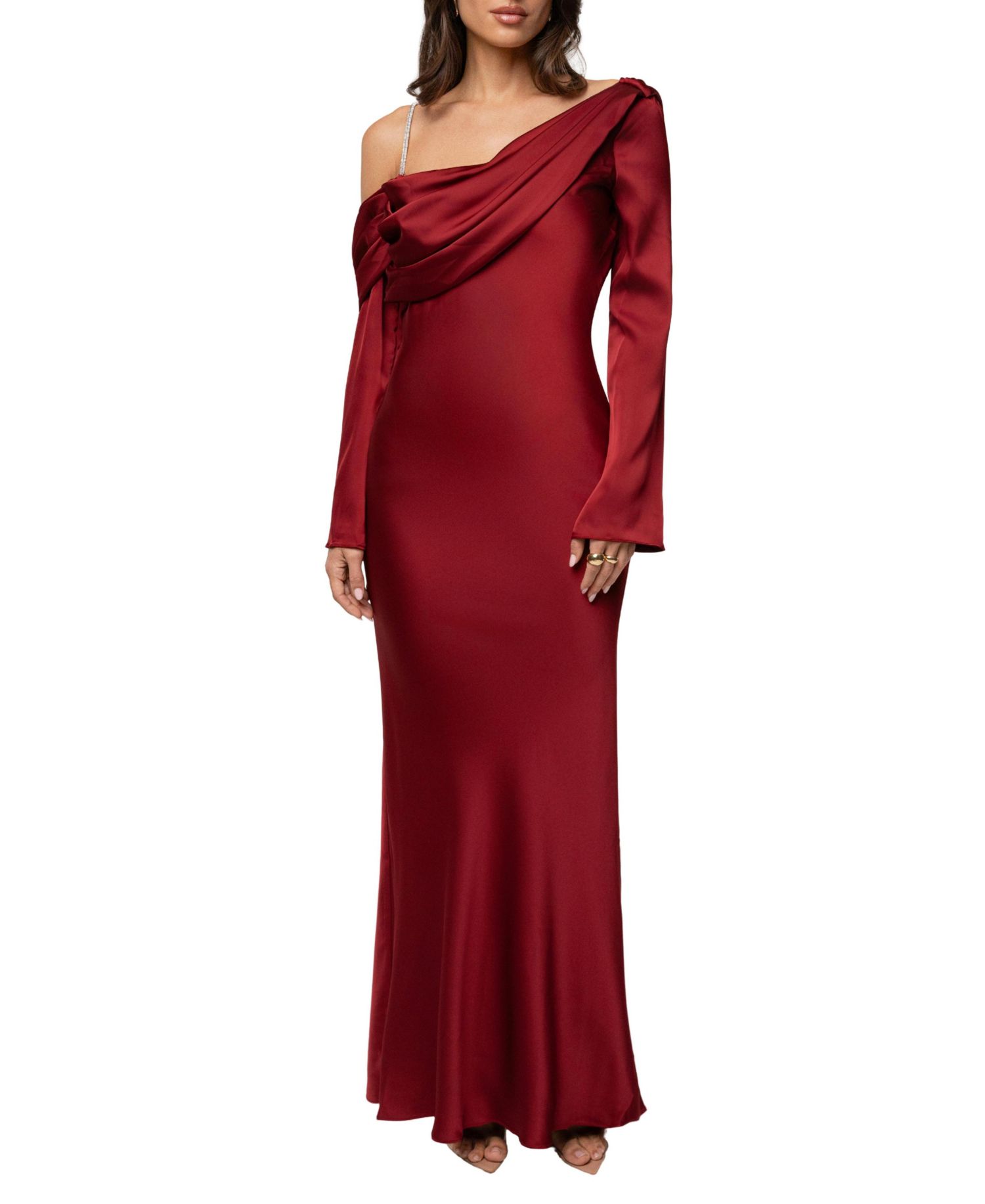 Women's One And Only One-Shoulder Mermaid-Hem Satin Dress
