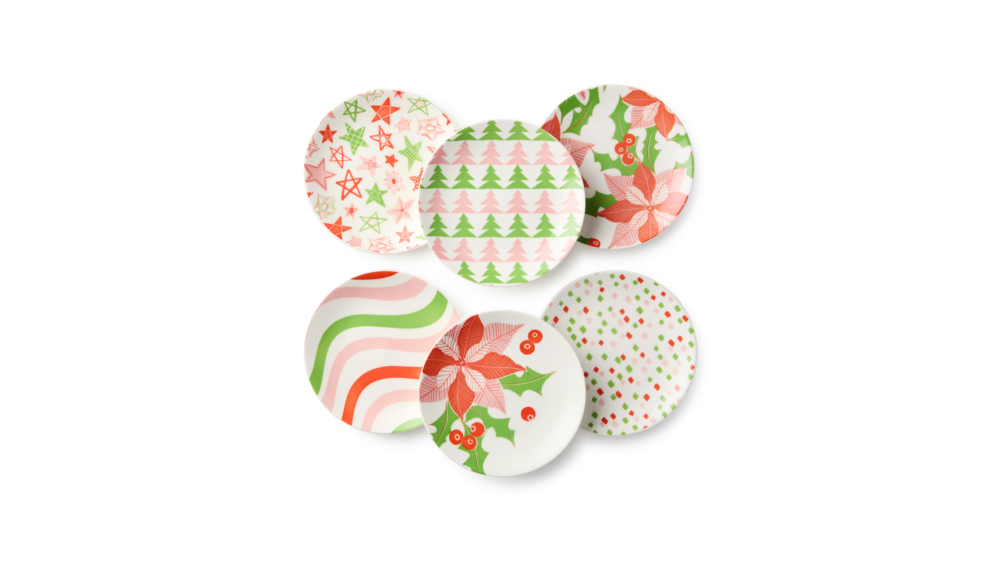 Certified International Scarlet Ribbon Canape Plates, Set of 6