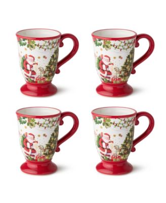 Santa's Delivery Ceramic Mugs, Set of 4