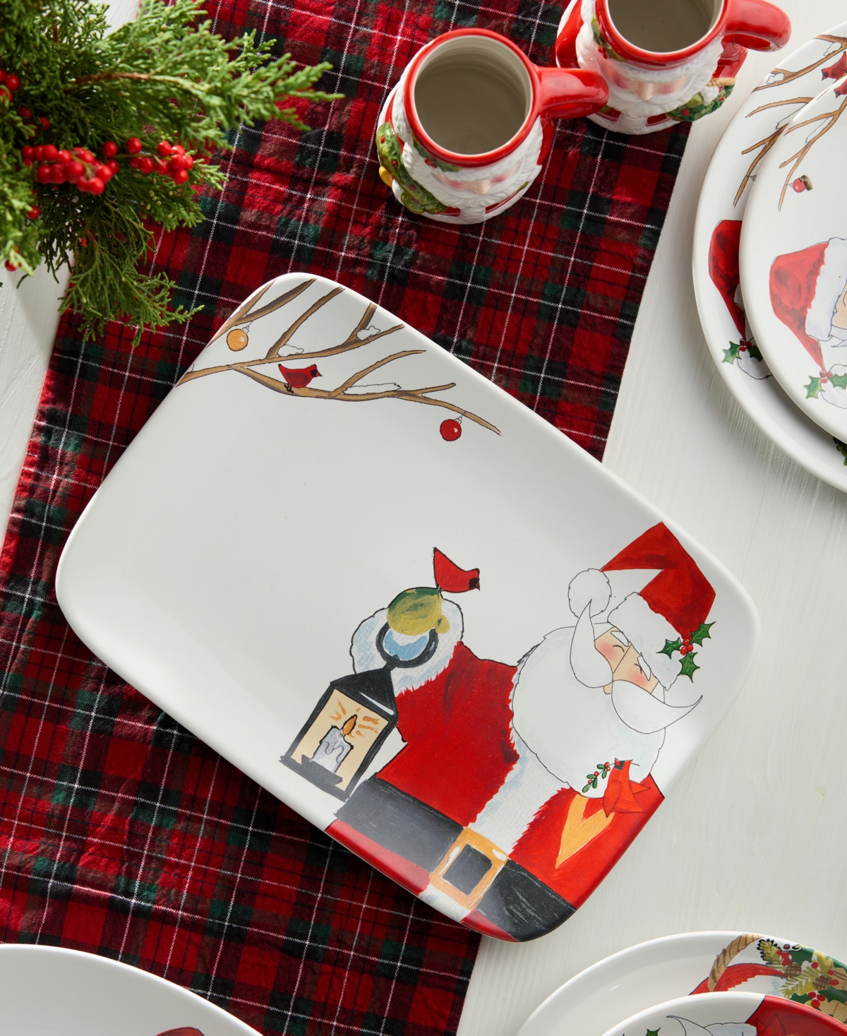 Certified International Santa Delight 14" Rectangular Platter In Multi