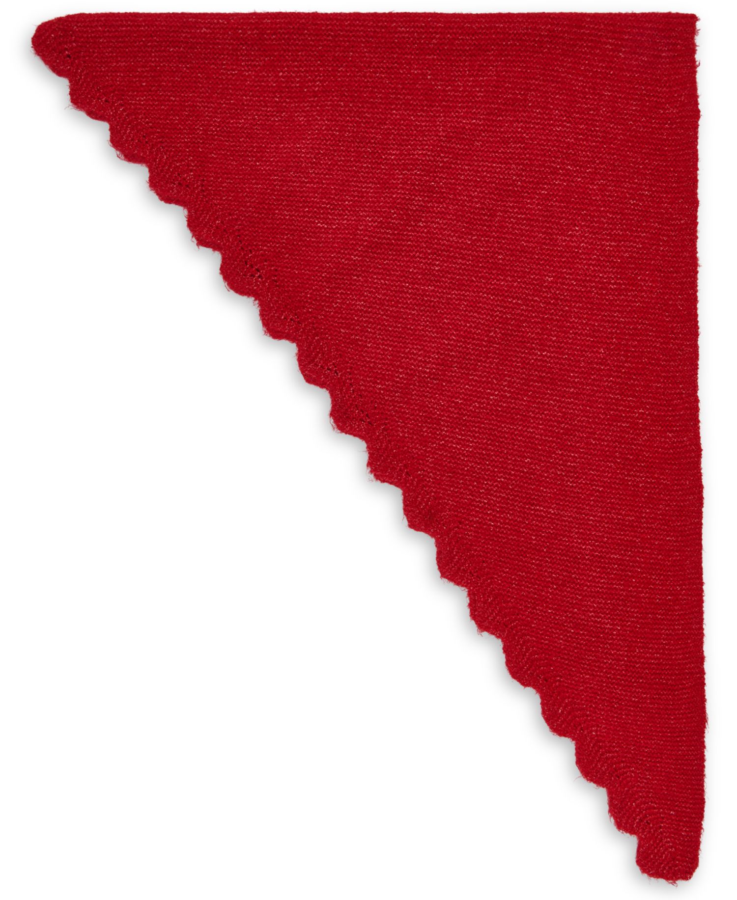 Scallop Edge Embroidered Logo Triangle Scarf