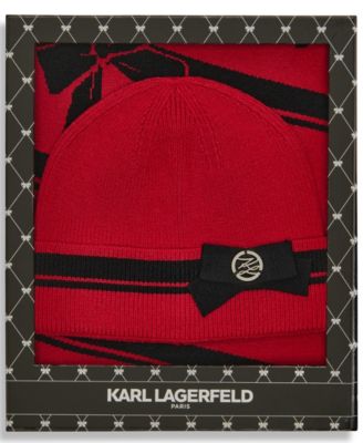 2-Piece 3D Bow Hat and Scarf Gift Set