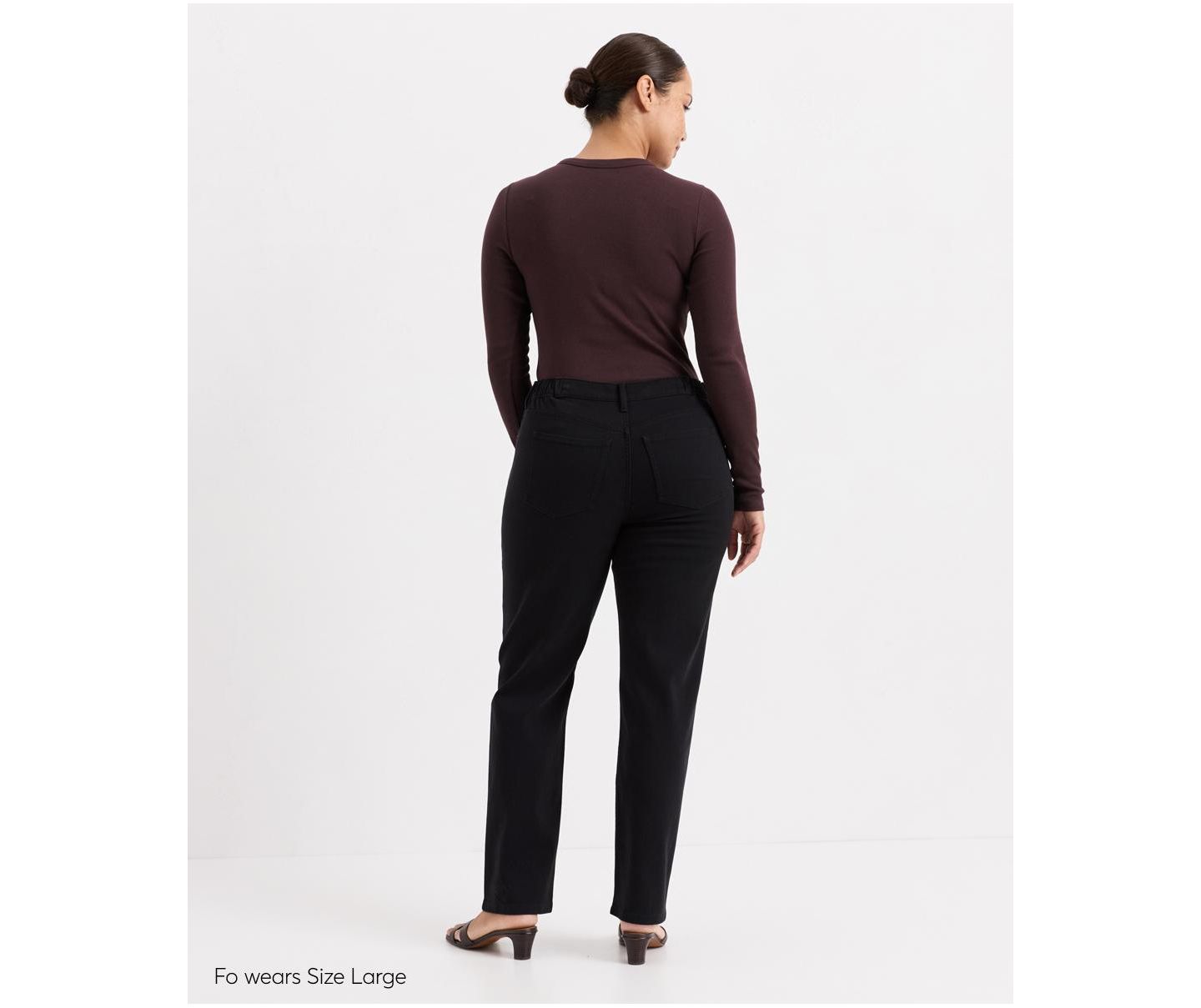 Женские брюки Pact All-Day Twill Straight Cotton-Blend, цвет: Чёрный — фото 6