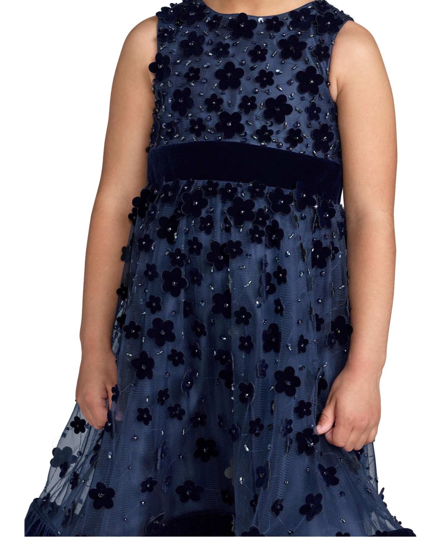 Big Girls Embellished Floral A-Line Dress