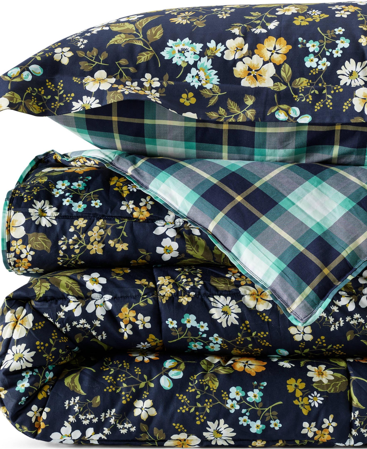 Lands' End 300 Thread Count Cotton Smooth Percale Printed Comforter