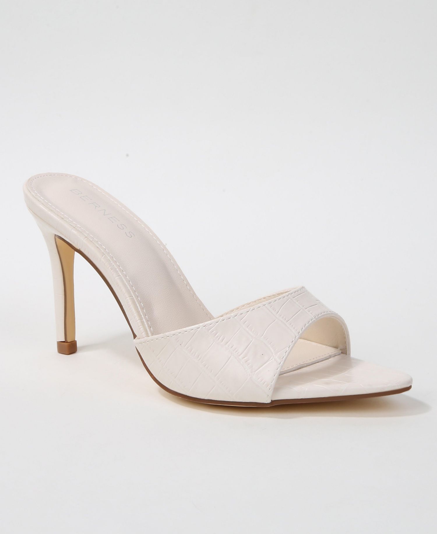 Jessa Croc Embossed Stiletto Slide Sandals