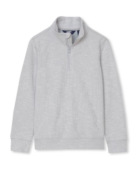 Свитер Lands' End Quarter Zip Slub для мальчиков, цвет: Серый меланжевый