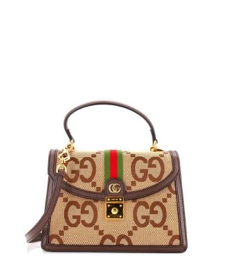 Small Ophidia Flap Top Handle Bag Jumbo GG Canvas