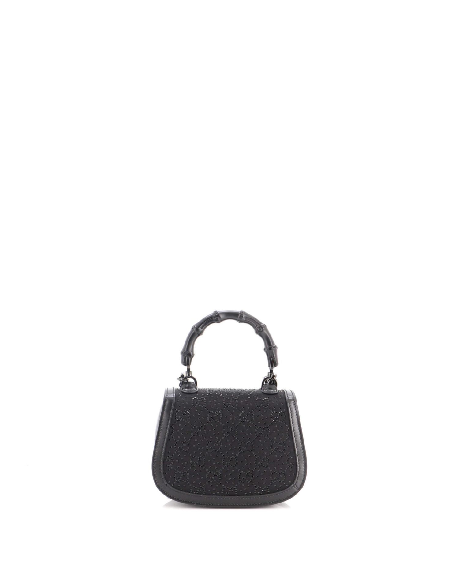 Mini Bamboo 1947 Top Handle Bag Crystal Embellished GG Canvas