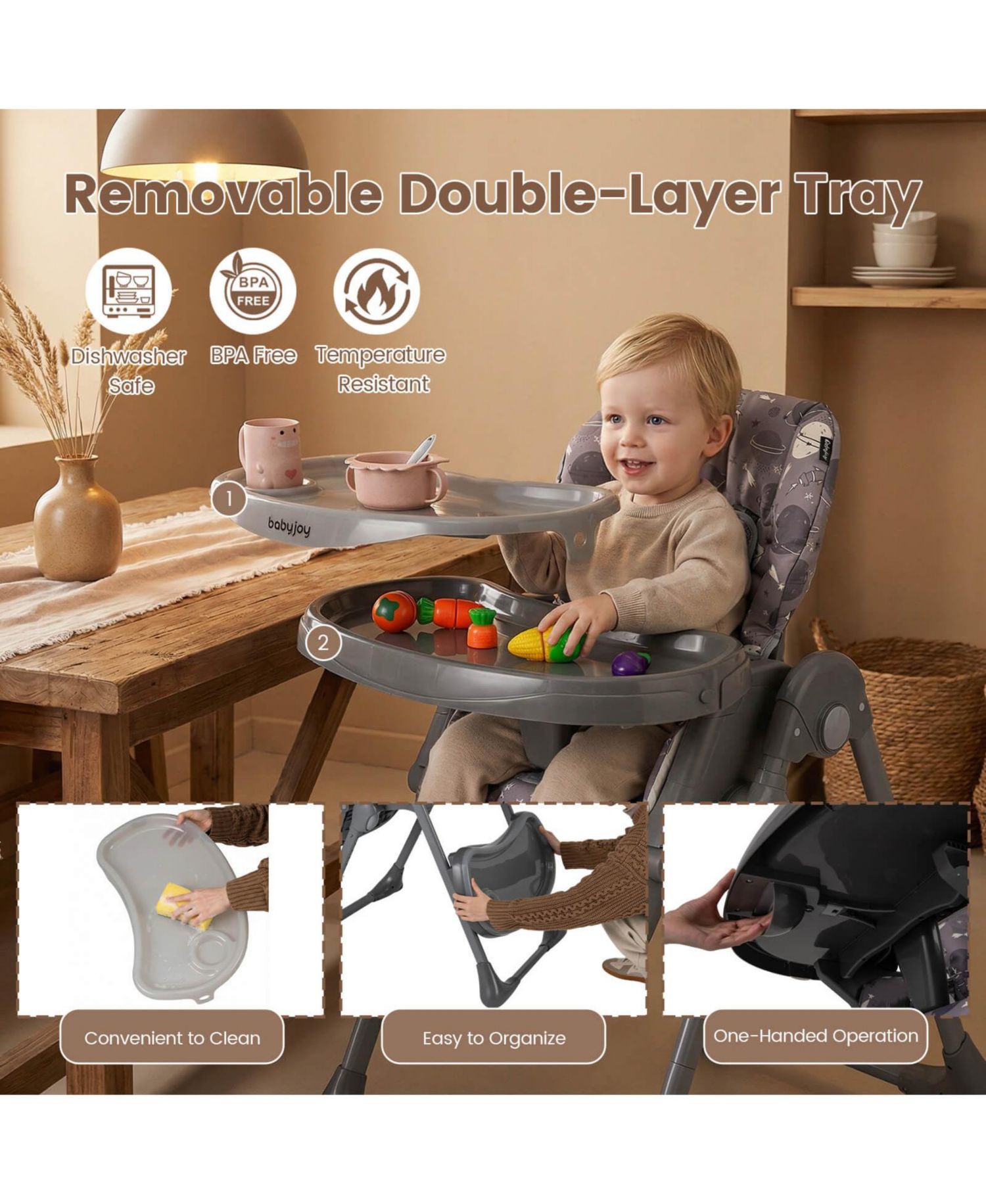 16-in-1 Baby High Chair with Activity Center Booster Seat