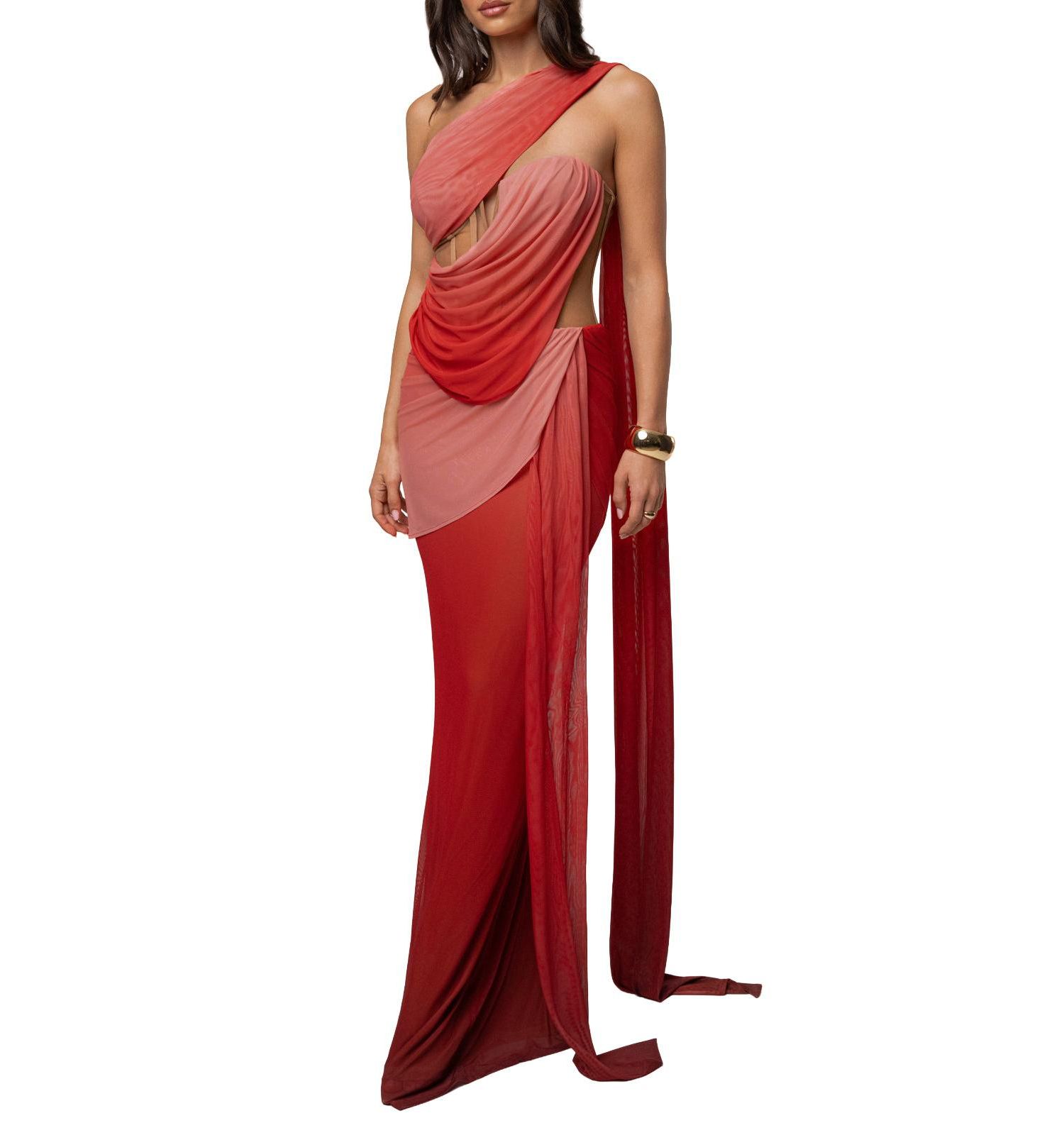 Women's Empress of Hearts High-Neck Corset Mesh Gown