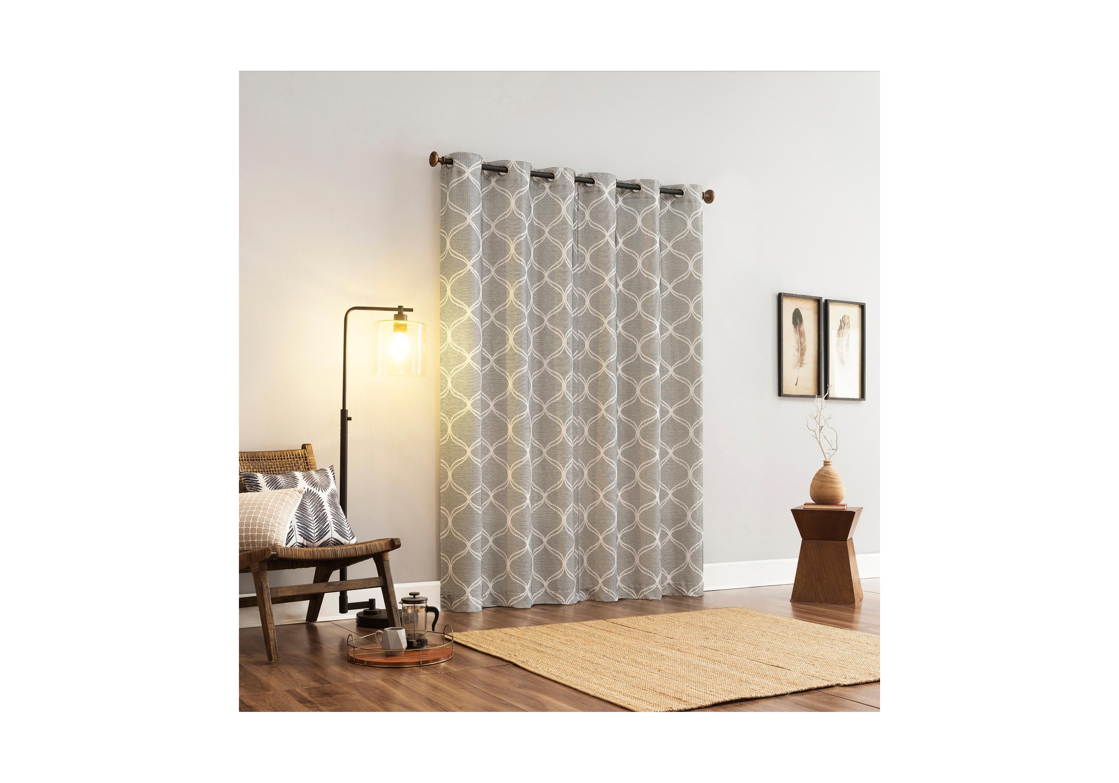 Sun Zero Tikal Woven Ogee Blackout Grommet Curtain Panel Pair