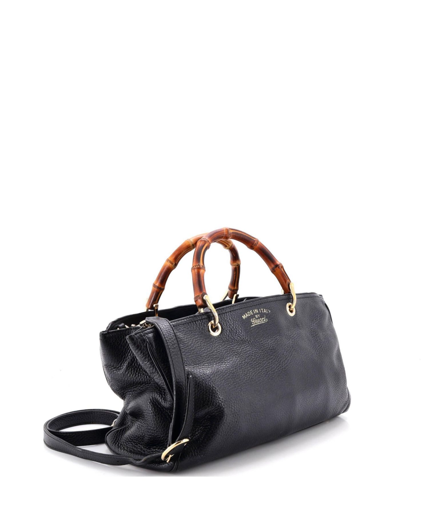 Medium Bamboo Shopper Tote Leather