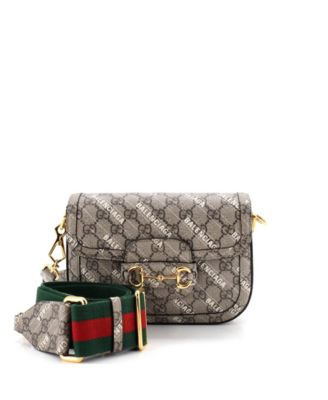 Mini x Balenciaga The Hacker Project Horsebit 1955 Shoulder Bag GG Coated Canvas