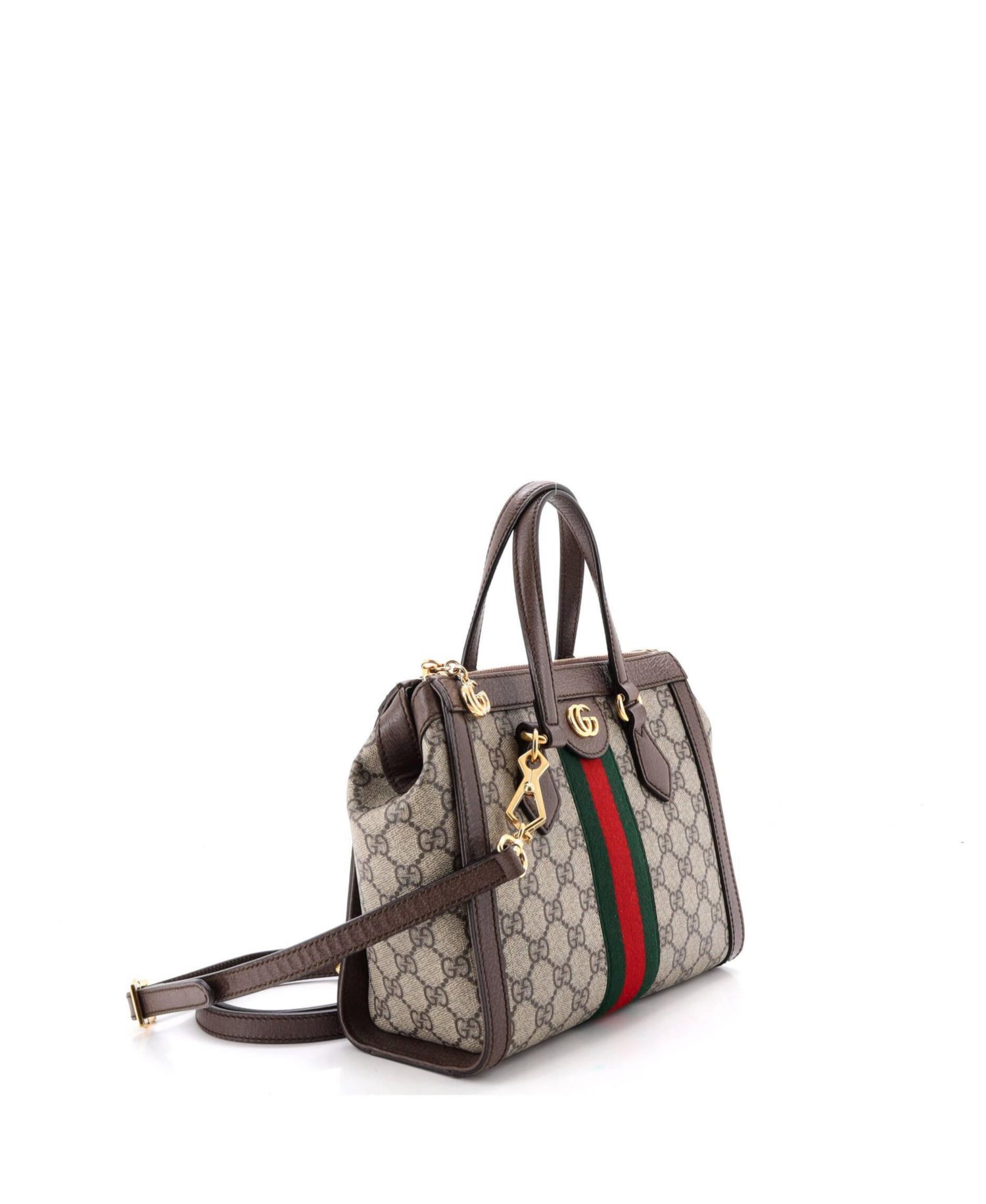 Small Ophidia Top Handle Tote GG Coated Canvas