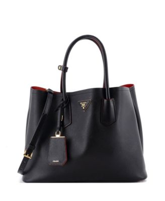 Medium Cuir Double Tote Saffiano Leather
