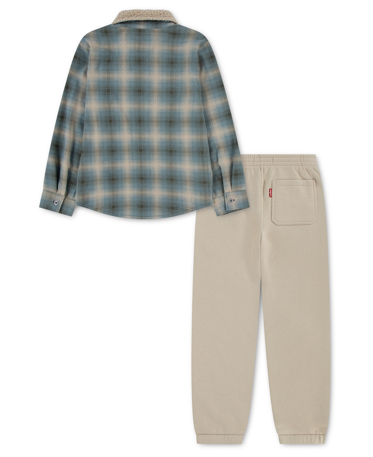 Levi's Boys' 4-7 Plaid Shirt and Joggers, 2-Piece Set