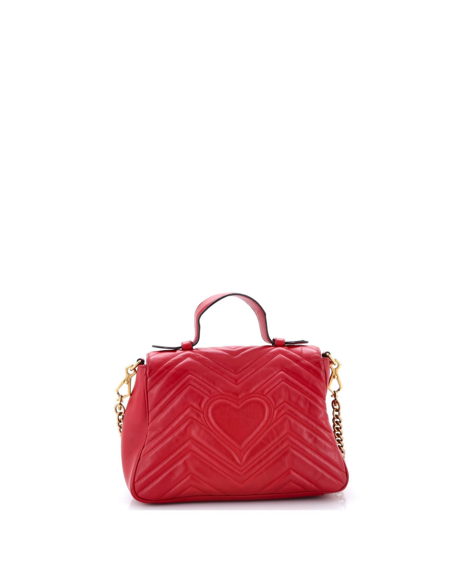 Small GG Marmont Top Handle Flap Bag Matelasse Leather