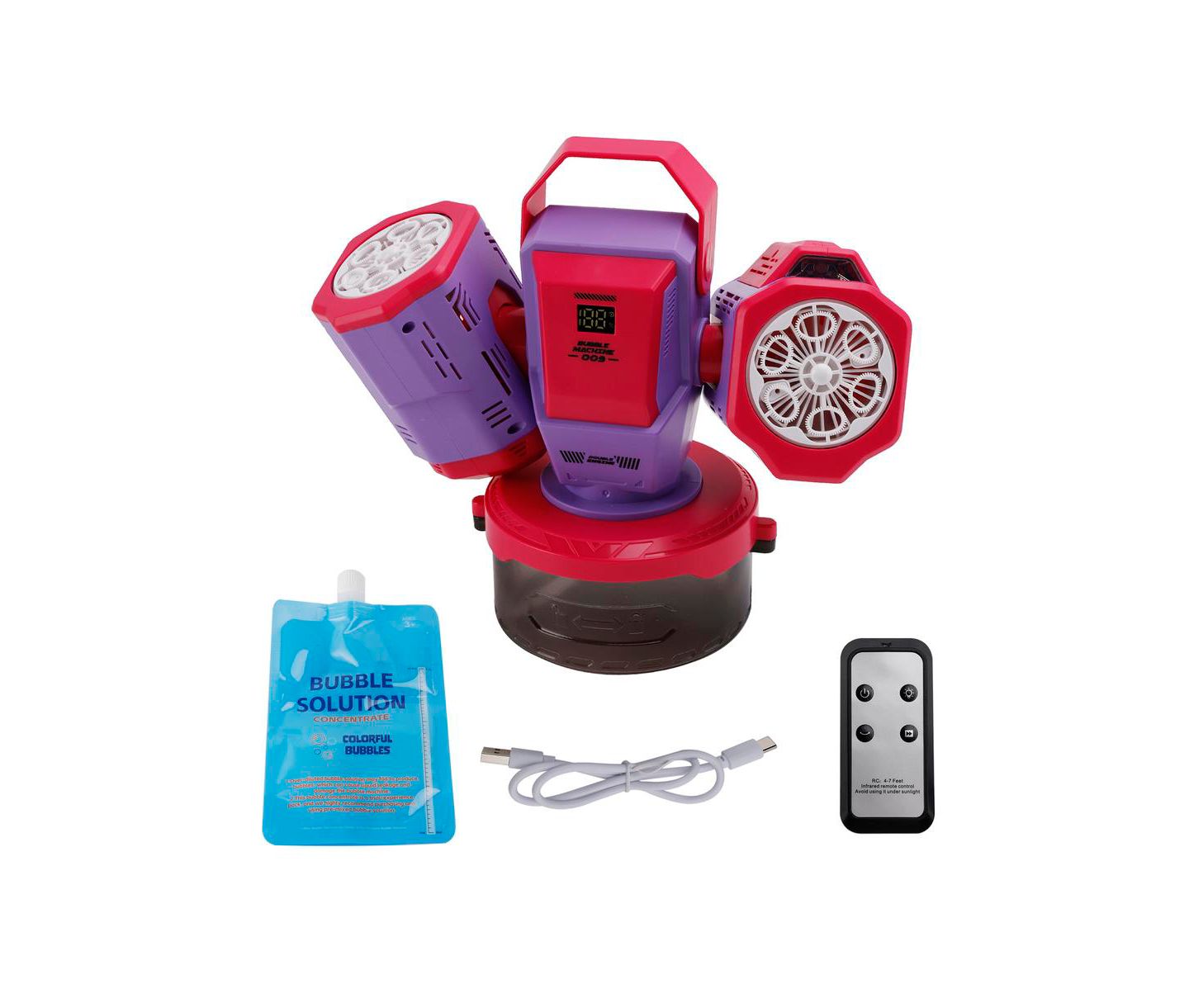 Детская игрушка Bruce & Shark Rechargeable Bubble Machine with Remote, 30,000 Bubbles Per Minute, Ages 3+, цвет: Фиолетовый — фото 4