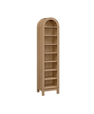 71 Inch Tall 8-Tier Arch Bookshelf with 3 Adjustable Shelves and Slim Footprint