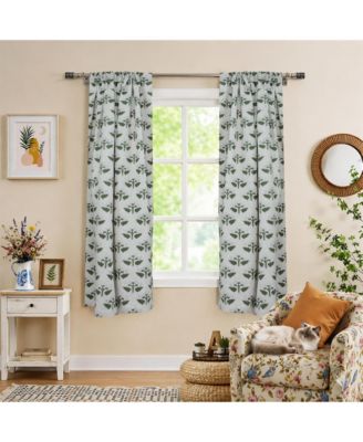 Chahat Handmade Block Print Floral Linen Curtains
