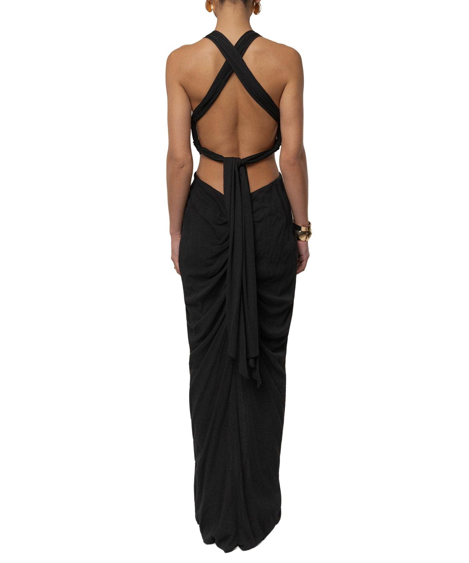Women's Warm Sunsets Plunging V-Neck Cutout Maxi Dress