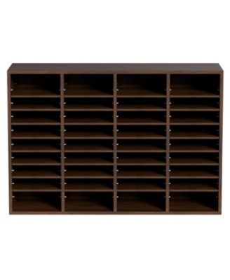 Wooden Mail Organizer with Compartments, Literature Sorter for Office, Home and Mailroom