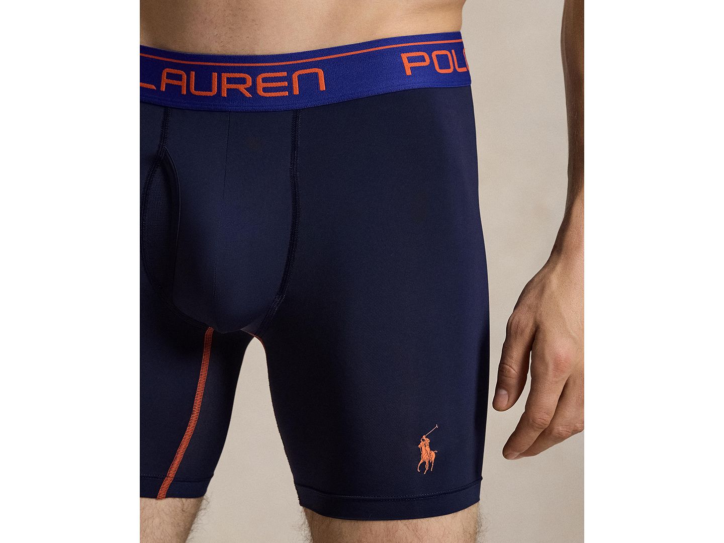 Трусы-боксеры Sport для мужчин, 3 шт. — Polo Ralph Lauren, цвет: Тёмно-синий / Оранжевый — фото 5