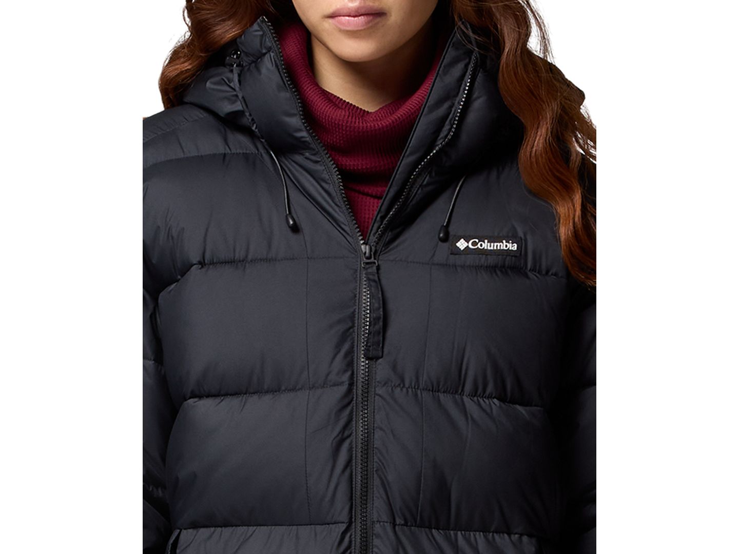 Женская куртка Columbia Pike Lake III Long Hooded Puffer, цвет: Чёрный — фото 3