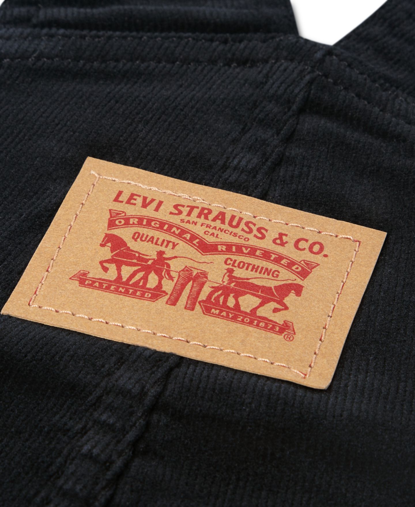 Комбинезон Levi's Corduroy Square Neck Overalls для мальчиков-малышей, цвет: Угольно-чёрный — фото 5
