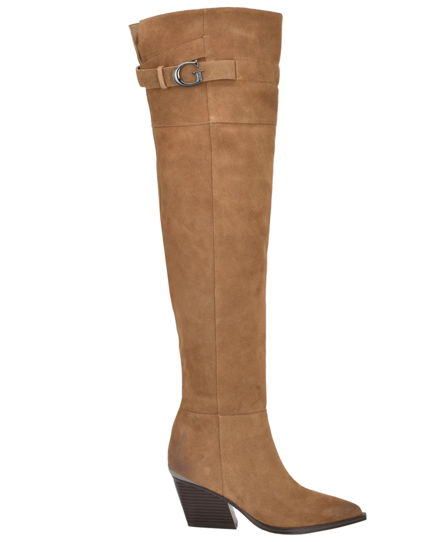Женские ботинки GUESS Wilton Suede Over the Knee Slouch, цвет: Песочный замшевый — фото 2