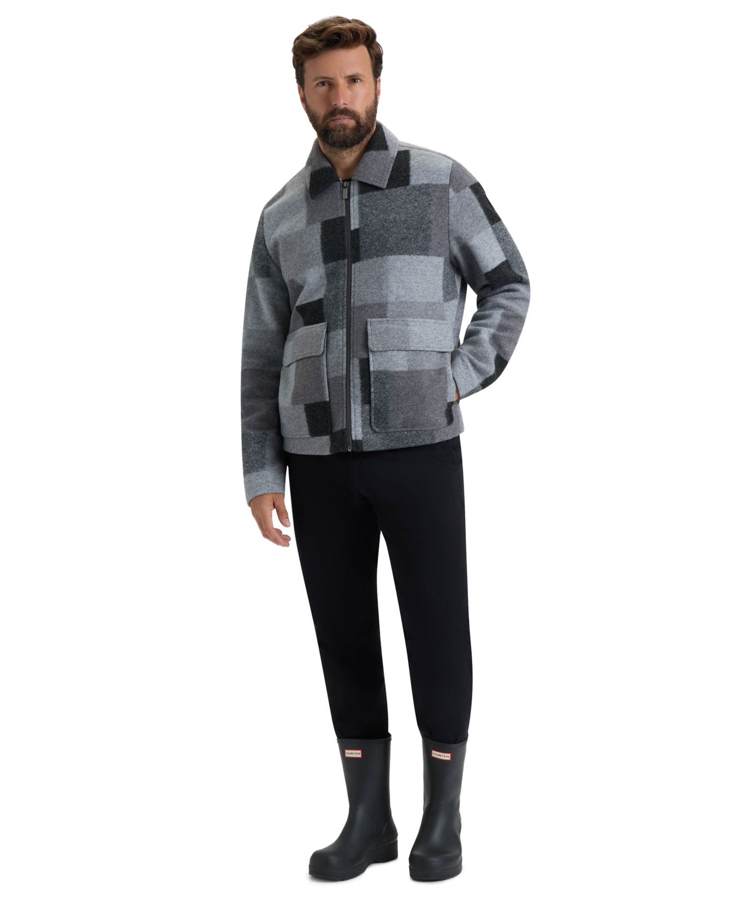 Men's Elias Boiled Wool Zip-Up Regular-Fit Jacket