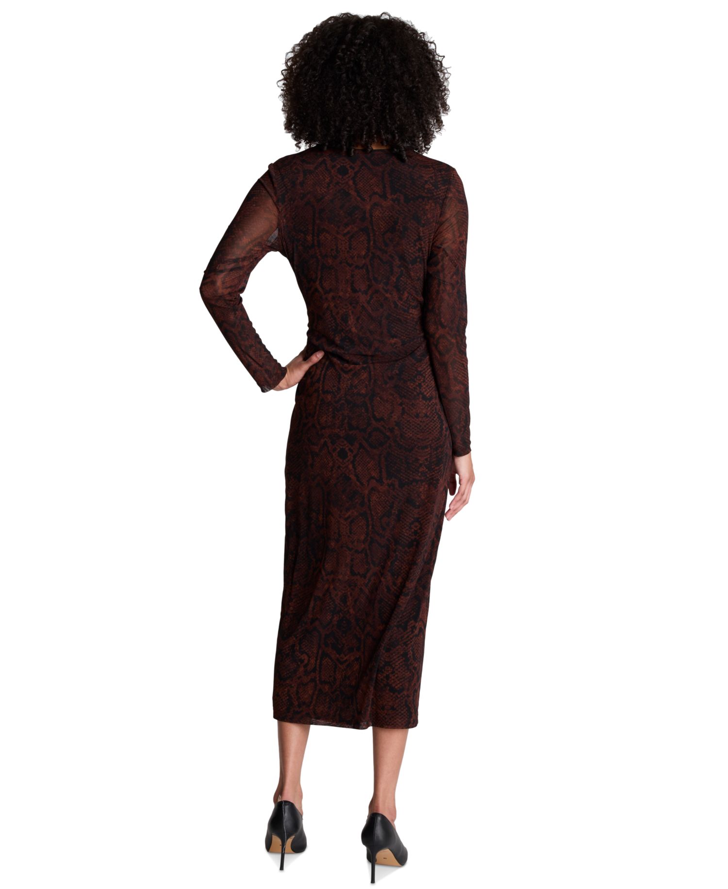 Women's Long-Sleeve Side Knot Midi
