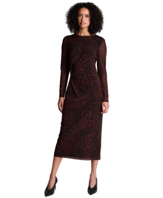 Women's Long-Sleeve Side Knot Midi