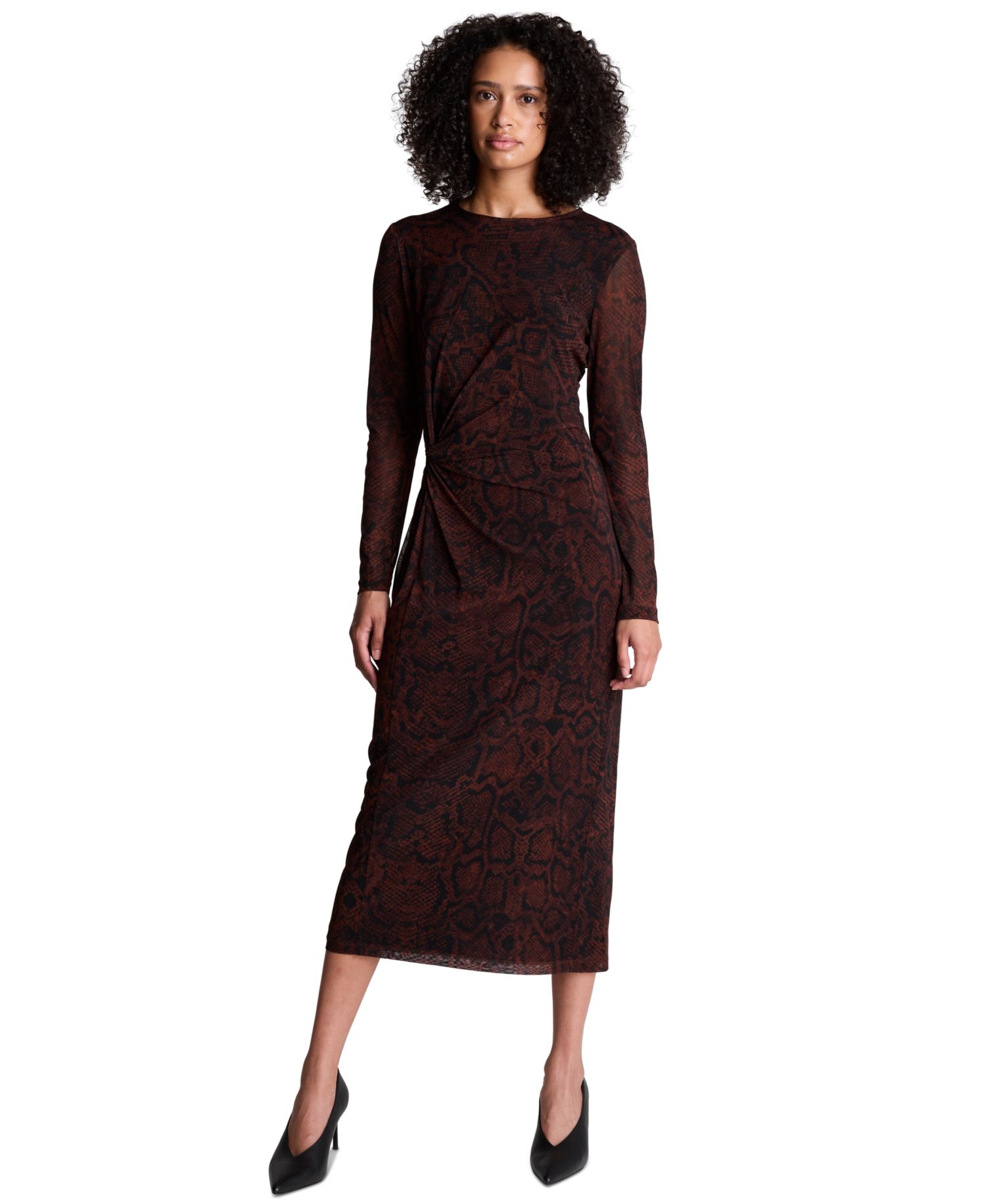 Women's Long-Sleeve Side Knot Midi