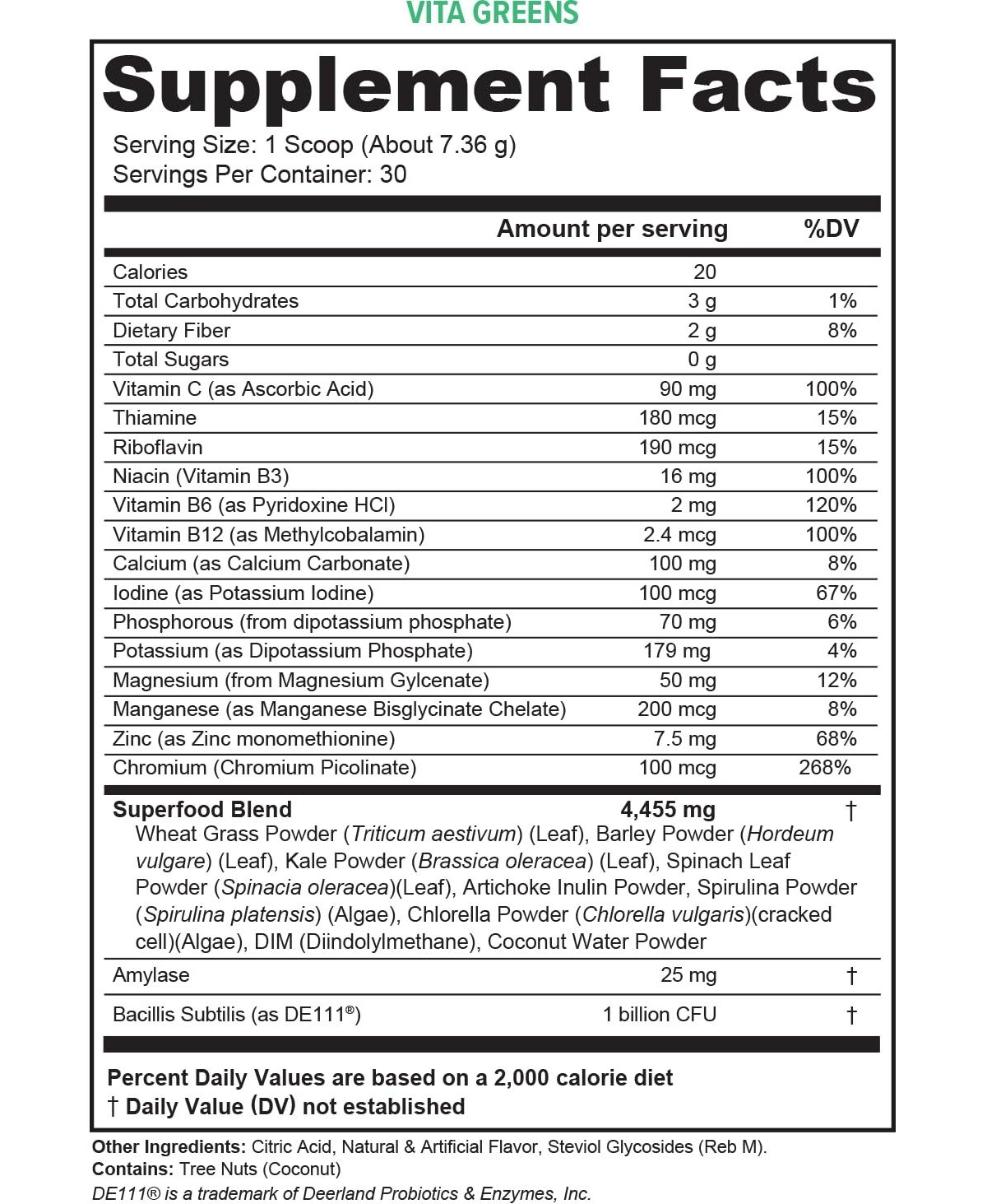 Vitauthority Vita Superfood Powder, Lemon Mint Flavor, 219 Gram