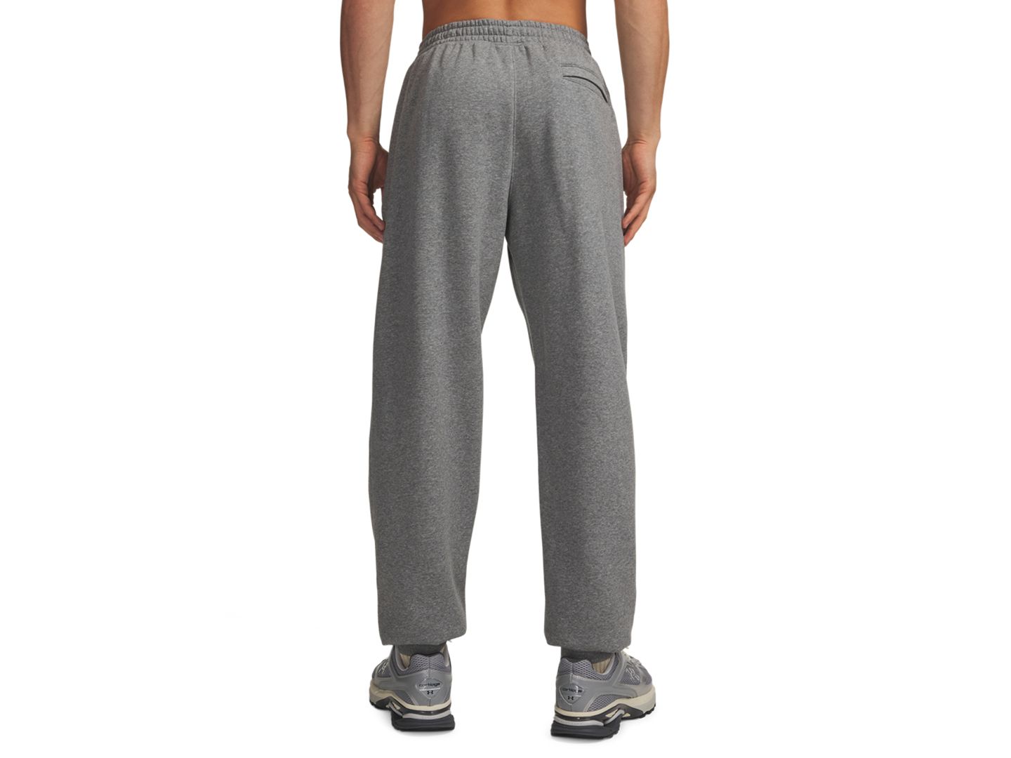 Мужские брюки Under Armour Rival Fleece, цвет: Тёмно-серый меланжевый / Белый — фото 3